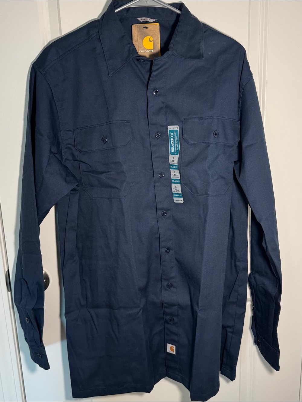 Carhartt Men's Dark Navy Button-Front Work Shirt